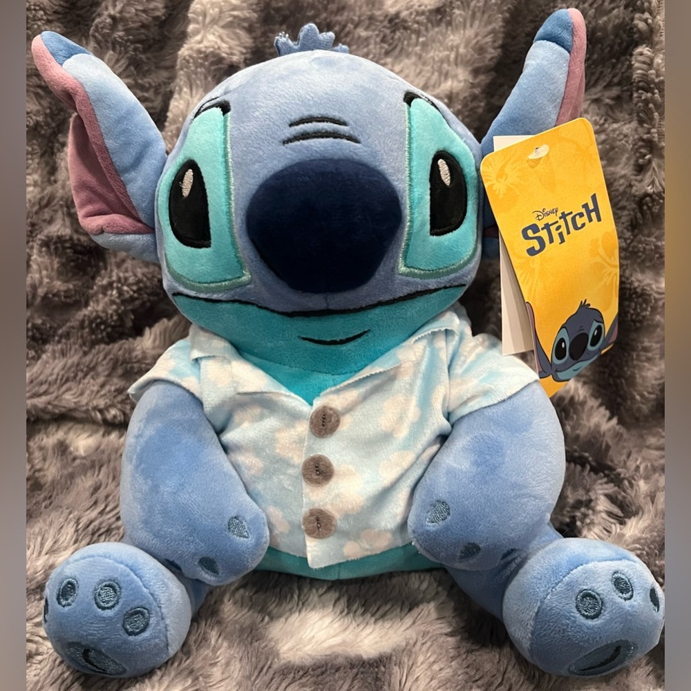 Disney Stitch 9” Blue Hawaiian shirt plush stuffed animal